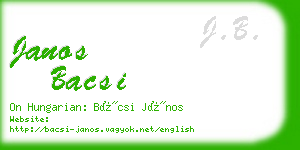 janos bacsi business card